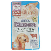 Domestic milk soup rice with beef and vegetables 80g for dogs over 13 years old